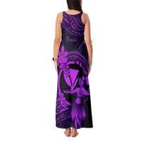 Hawaii Tank Maxi Dress Hula Girl Mix Polynesian Plumeria Purple Version LT14 - Polynesian Pride