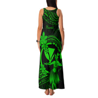 Hawaii Family Matching Tank Maxi Dress and Hawaiian Shirt Hula Girl Mix Polynesian Plumeria Green Version LT14 - Polynesian Pride