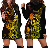 Hawaii Hoodie Dress King Kamehameha Mix Polynesian Plumeria Reggae Version LT14 - Polynesian Pride