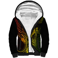 Hawaii Sherpa Hoodie King Kamehameha Mix Polynesian Plumeria Reggae Version LT14 Unisex Reggae - Polynesian Pride