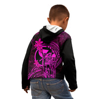 Hawaii Kid Hoodie King Kamehameha Mix Polynesian Plumeria Pink Version LT14 - Polynesian Pride