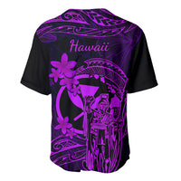 Hawaii Baseball Jersey King Kamehameha Mix Polynesian Plumeria Purple Version LT14 - Polynesian Pride