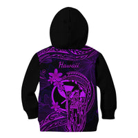 Hawaii Kid Hoodie King Kamehameha Mix Polynesian Plumeria Purple Version LT14 - Polynesian Pride