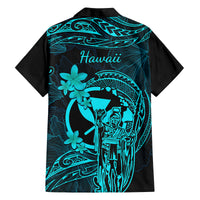 Hawaii Kid Hawaiian Shirt King Kamehameha Mix Polynesian Plumeria Turquoise Version LT14 - Polynesian Pride