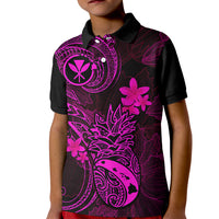 Hawaii Kid Polo Shirt Pineapple Mix Polynesian Plumeria Pink Version LT14 Kid Pink - Polynesian Pride