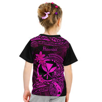 Hawaii Kid T Shirt Pineapple Mix Polynesian Plumeria Pink Version LT14 - Polynesian Pride