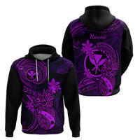 Hawaii Hoodie Pineapple Mix Polynesian Plumeria Purple Version LT14 - Polynesian Pride