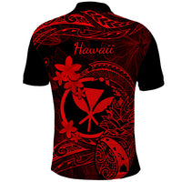 Hawaii Polo Shirt Pineapple Mix Polynesian Plumeria Red Version LT14 - Polynesian Pride