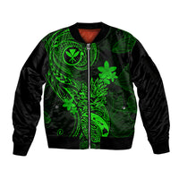 hawaii-sleeve-zip-bomber-jacket-pineapple-mix-polynesian-plumeria-green-version