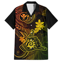 hawaii-family-matching-off-shoulder-maxi-dress-and-hawaiian-shirt-shaka-tattoo-mix-polynesian-plumeria-reggae-version