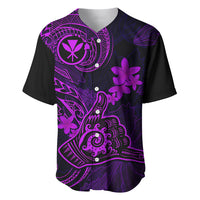 Hawaii Baseball Jersey Shaka Tattoo Mix Polynesian Plumeria Purple Version LT14 Purple - Polynesian Pride