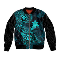 hawaii-sleeve-zip-bomber-jacket-shaka-tattoo-mix-polynesian-plumeria-turquoise-version