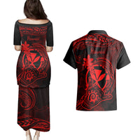 hawaii-couples-matching-puletasi-dress-and-hawaiian-shirt-shaka-tattoo-mix-polynesian-plumeria-red-version