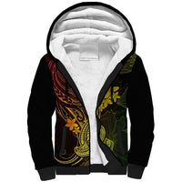 Hawaii Sherpa Hoodie Hammerhead Shark Tattoo Mix Polynesian Plumeria Reggae Version LT14 Unisex Reggae - Polynesian Pride