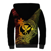 Hawaii Sherpa Hoodie Hammerhead Shark Tattoo Mix Polynesian Plumeria Reggae Version LT14 - Polynesian Pride