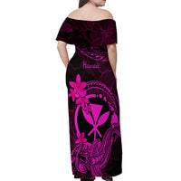 hawaii-off-shoulder-maxi-dress-hammerhead-shark-tattoo-mix-polynesian-plumeria-pink-version