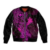 hawaii-sleeve-zip-bomber-jacket-hammerhead-shark-tattoo-mix-polynesian-plumeria-pink-version