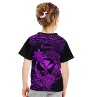 Hawaii Kid T Shirt Hammerhead Shark Tattoo Mix Polynesian Plumeria Purple Version LT14 - Polynesian Pride