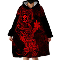 hawaii-wearable-blanket-hoodie-hammerhead-shark-tattoo-mix-polynesian-plumeria-red-version
