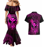 hawaii-couples-matching-mermaid-dress-and-hawaiian-shirt-turtle-mix-polynesian-plumeria-pink-version