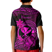 Hawaii Kid Polo Shirt Turtle Mix Polynesian Plumeria Pink Version LT14 - Polynesian Pride