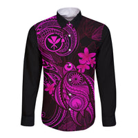 hawaii-long-sleeve-button-shirt-turtle-mix-polynesian-plumeria-pink-version