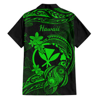 hawaii-family-matching-short-sleeve-bodycon-dress-and-hawaiian-shirt-turtle-mix-polynesian-plumeria-green-version