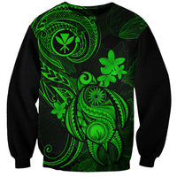 hawaii-sweatshirt-turtle-mix-polynesian-plumeria-green-version