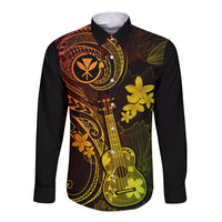 hawaii-long-sleeve-button-shirt-ukulele-mix-polynesian-plumeria-reggae-version