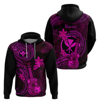 Hawaii Hoodie Ukulele Mix Polynesian Plumeria Pink Version LT14 - Polynesian Pride