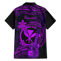 hawaii-family-matching-short-sleeve-bodycon-dress-and-hawaiian-shirt-ukulele-mix-polynesian-plumeria-purple-version