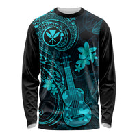 hawaii-long-sleeve-shirt-ukulele-mix-polynesian-plumeria-turquoise-version