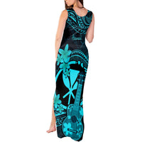 hawaii-tank-maxi-dress-ukulele-mix-polynesian-plumeria-turquoise-version