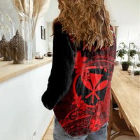 hawaii-women-casual-shirt-ukulele-mix-polynesian-plumeria-red-version