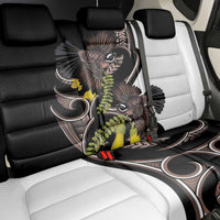 New Zealand Valentines Day Back Car Seat Cover Piwakawaka Lovers Maori Koru Tattoo - Polynesian Pride
