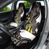 New Zealand Valentines Day Car Seat Cover Piwakawaka Lovers Maori Koru Tattoo - Polynesian Pride