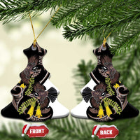 New Zealand Valentines Day Ceramic Ornament Piwakawaka Lovers Maori Koru Tattoo - Polynesian Pride