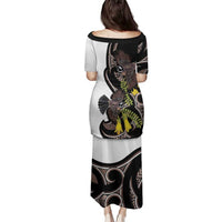 New Zealand Valentines Day Family Matching Puletasi and Hawaiian Shirt Piwakawaka Lovers Maori Koru Tattoo - Polynesian Pride