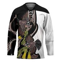 New Zealand Valentines Day Hockey Jersey Piwakawaka Lovers Maori Koru Tattoo - Polynesian Pride