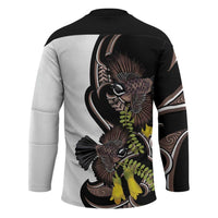 New Zealand Valentines Day Hockey Jersey Piwakawaka Lovers Maori Koru Tattoo - Polynesian Pride