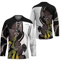 New Zealand Valentines Day Hockey Jersey Piwakawaka Lovers Maori Koru Tattoo - Polynesian Pride
