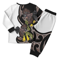 New Zealand Valentines Day Christmas Pajama Set Piwakawaka Lovers Maori Koru Tattoo - Polynesian Pride