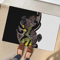 New Zealand Valentines Day Rubber Doormat Piwakawaka Lovers Maori Koru Tattoo - Polynesian Pride