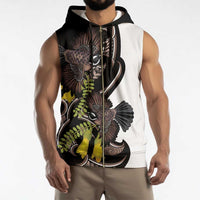 New Zealand Valentines Day Sleeveless Zip Hoodie Piwakawaka Lovers Maori Koru Tattoo - Polynesian Pride