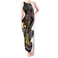 New Zealand Valentines Day Tank Maxi Dress Piwakawaka Lovers Maori Koru Tattoo - Polynesian Pride