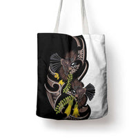 New Zealand Valentines Day Tote Bag Piwakawaka Lovers Maori Koru Tattoo - Polynesian Pride