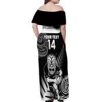 Custom New Zealand Silver Fern Rugby Off Shoulder Maxi Dress Go Champions NZ All Black Maori Koru LT14 - Polynesian Pride
