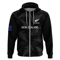 Custom New Zealand Silver Fern Rugby Hoodie 2023 Go Aotearoa Champions World Cup LT14 Zip Hoodie Black - Polynesian Pride