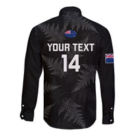 Custom New Zealand Silver Fern Rugby Long Sleeve Button Shirt 2023 Go Aotearoa Champions World Cup LT14 - Polynesian Pride