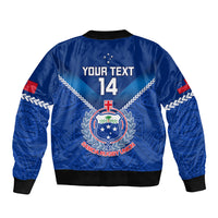 Custom Samoa Rugby Sleeve Zip Bomber Jacket 2023 Go Manu Samoa LT14 - Polynesian Pride
